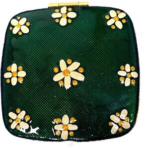 Jay Strongwater Compact Mirror Flowers floral enamel quiet lux luxury